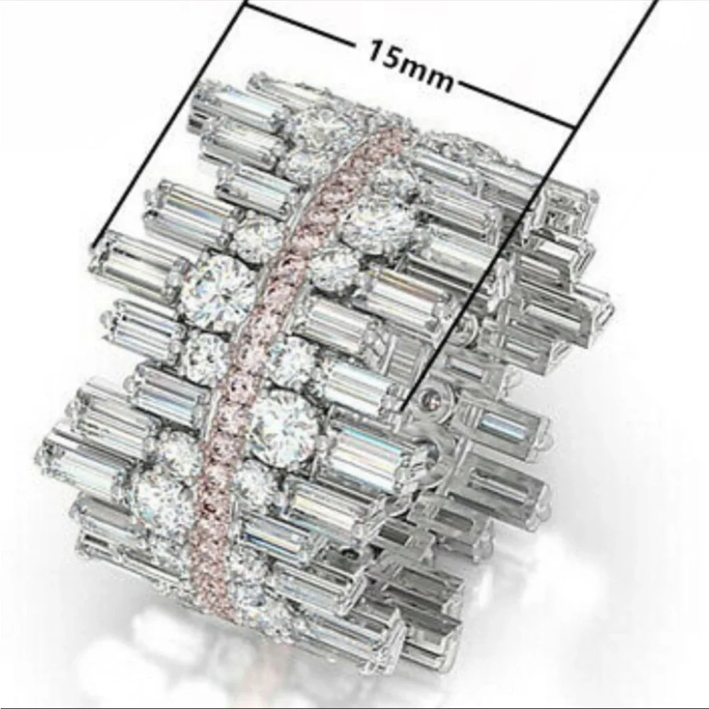 New 925 STERLING SILVER Diamond LUXURY Ring - Picture 10 of 10